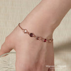 Birthstone Bracelets for Women, Custom Birthstone Bracelet with Gem Chain
