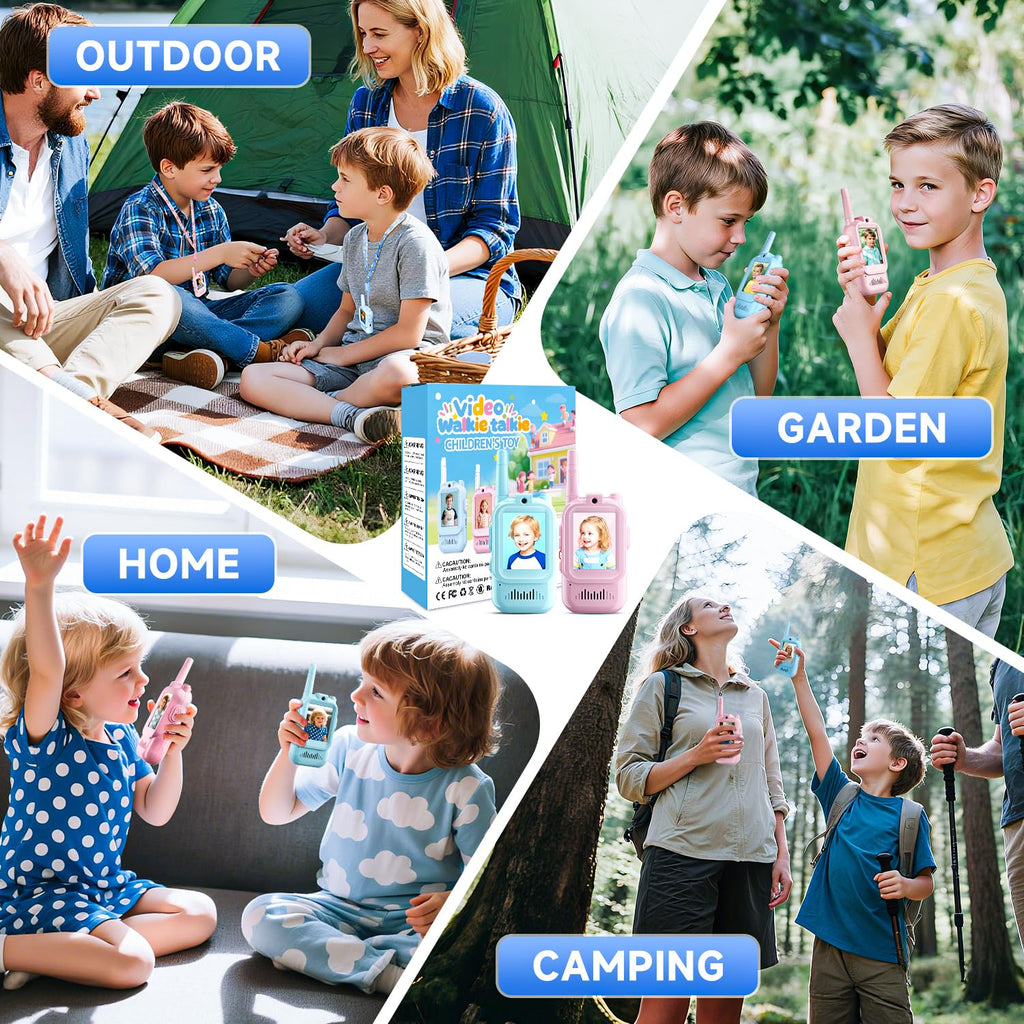 Kids Video Walkie Talkies, 2 Pack Long Range Toy Walkie-Talkie for Kids