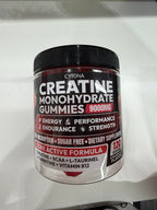 Creatine Monohydrate Gummies 9000mg for Men & Women, Creatine Gummies Pre Workout Creatine Chews for Muscle Growth, Strength & Energy, with L-Taurine, Sugar Free, Vegan, 2 Pack, Strawberry Flavor