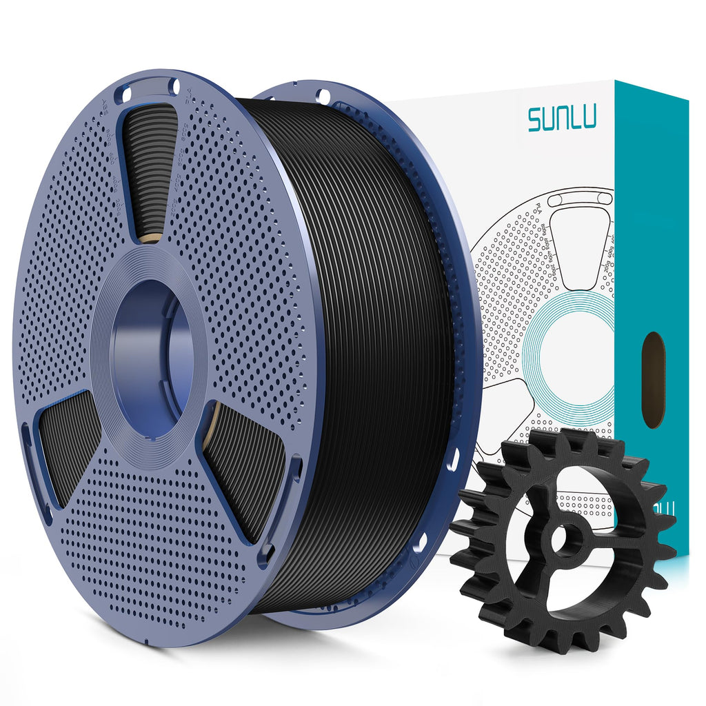 SUNLU PLA+2.0 3D Printer Filament, Upgrade PLA+ Filament 1.75mm, Tougher and Stronger, Neatly Wound PLA Plus Filament, Dimensional Accuracy +/-0.02mm, 1KG Spool(2.2lbs), Black