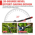 GARTOL 23-Inch Hedge Shears, Manual Garden Clippers with 9" High Carbon Steel Wavy Blade, Heavy Duty Bush Trimmers with Shock-Absorbing Bumpers & Adjustable Tension, Easy-Grip Handles