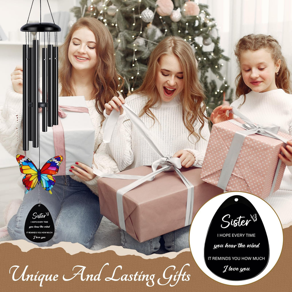 Sister Gifts from Sisters, Sister Birthday Gift from Sisters, Gift for Sisters Birthday, Sisters Present from Sis Brother, Sis Wind Chimes, Best Sis Ever Presents for Christmas, Mothers Day