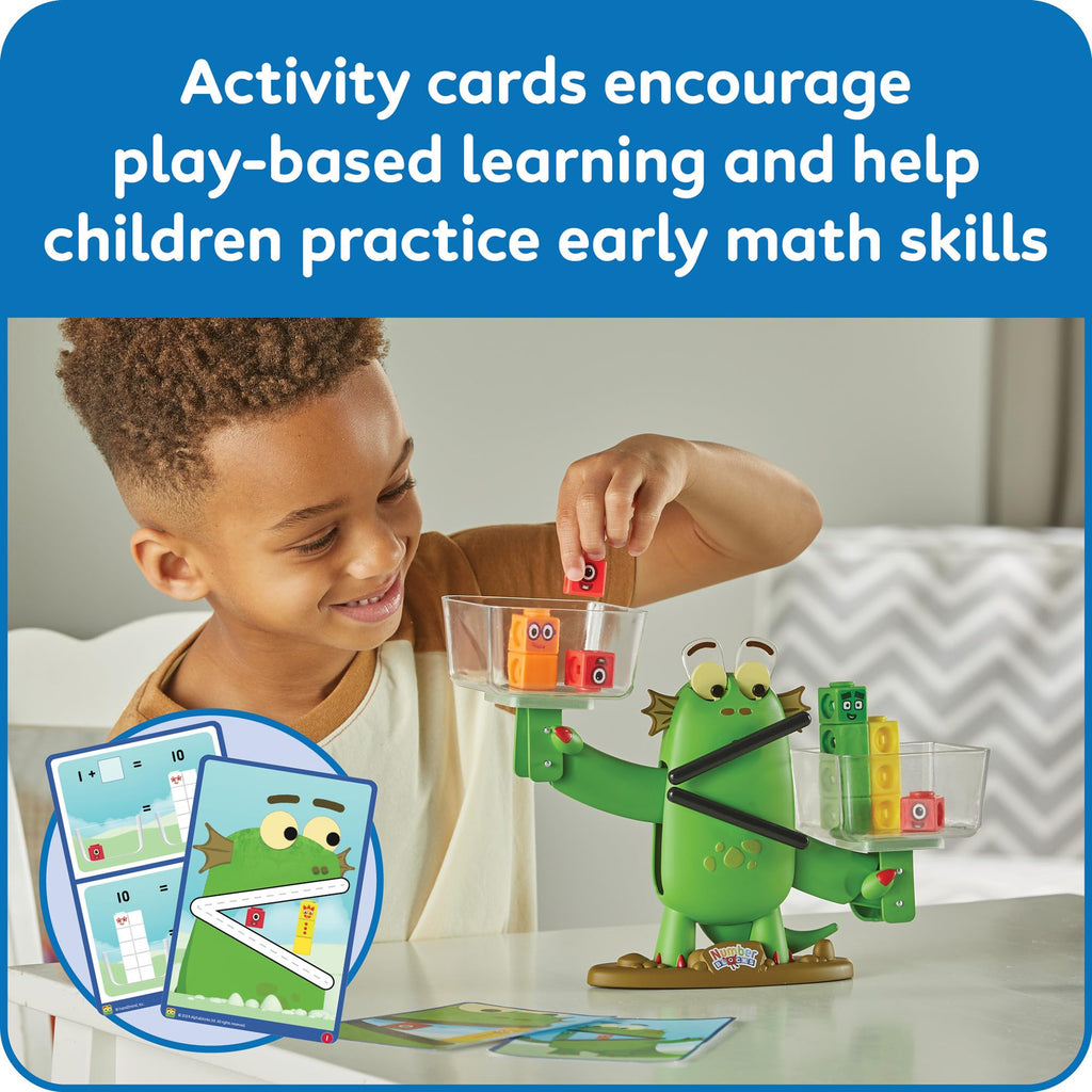 hand2mind Numberblocks Blockzee Balance Activity Set, ﻿61 MathLink Cubes, Balance Scale, Educational Math Manipulatives, Numbers for Toddlers, Preschool Learning Activities, Birthday Gifts for Kids