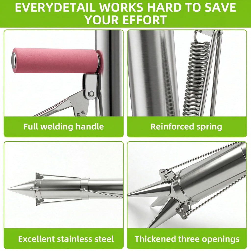Long Handled Bulb Planter Tools and Vegetable Seedling Tool Manual Plant Transplanter Bulb Planter