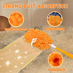 16Pcs Reusable Duster Refill Compatible with Swiffer Hand Duster +3FT Extended Handle +1 Handle, 360 Heavy Duty Duster Refills for Cleaning, Office, Ceiling Fan