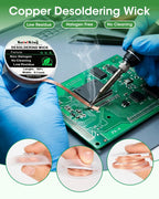 Kaisiking Soldering Flux Paste (10cc) & Desoldering Wick Kit - Premium Rosin Solder Flux for Electronics Repair, 0.1" Braided Copper Wick for PCB, SMD & DIY Projects