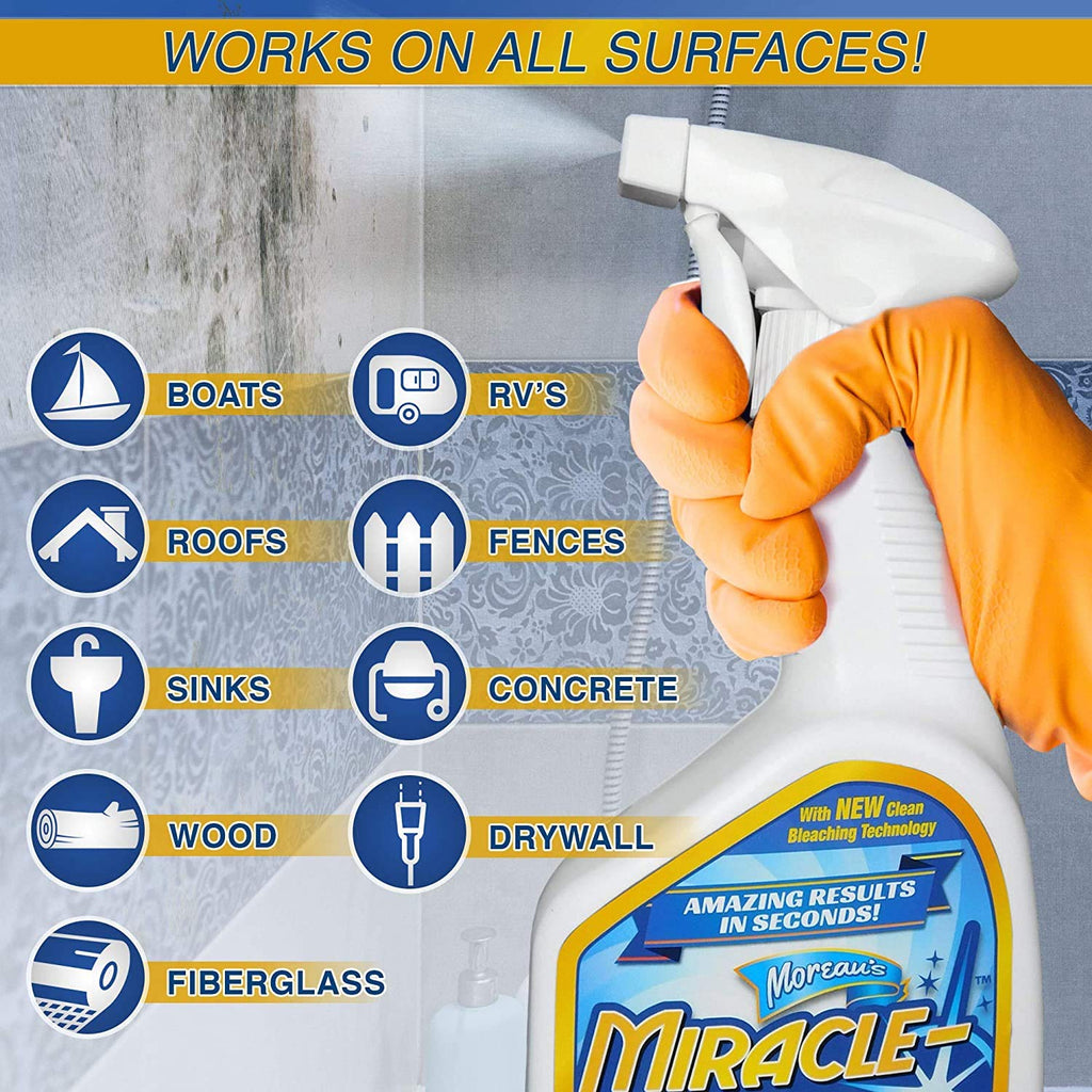MiracleMist Instant Cleaner for Indoor and Outdoor Use, 32 oz | 2 Pack (64 OZ Spray)