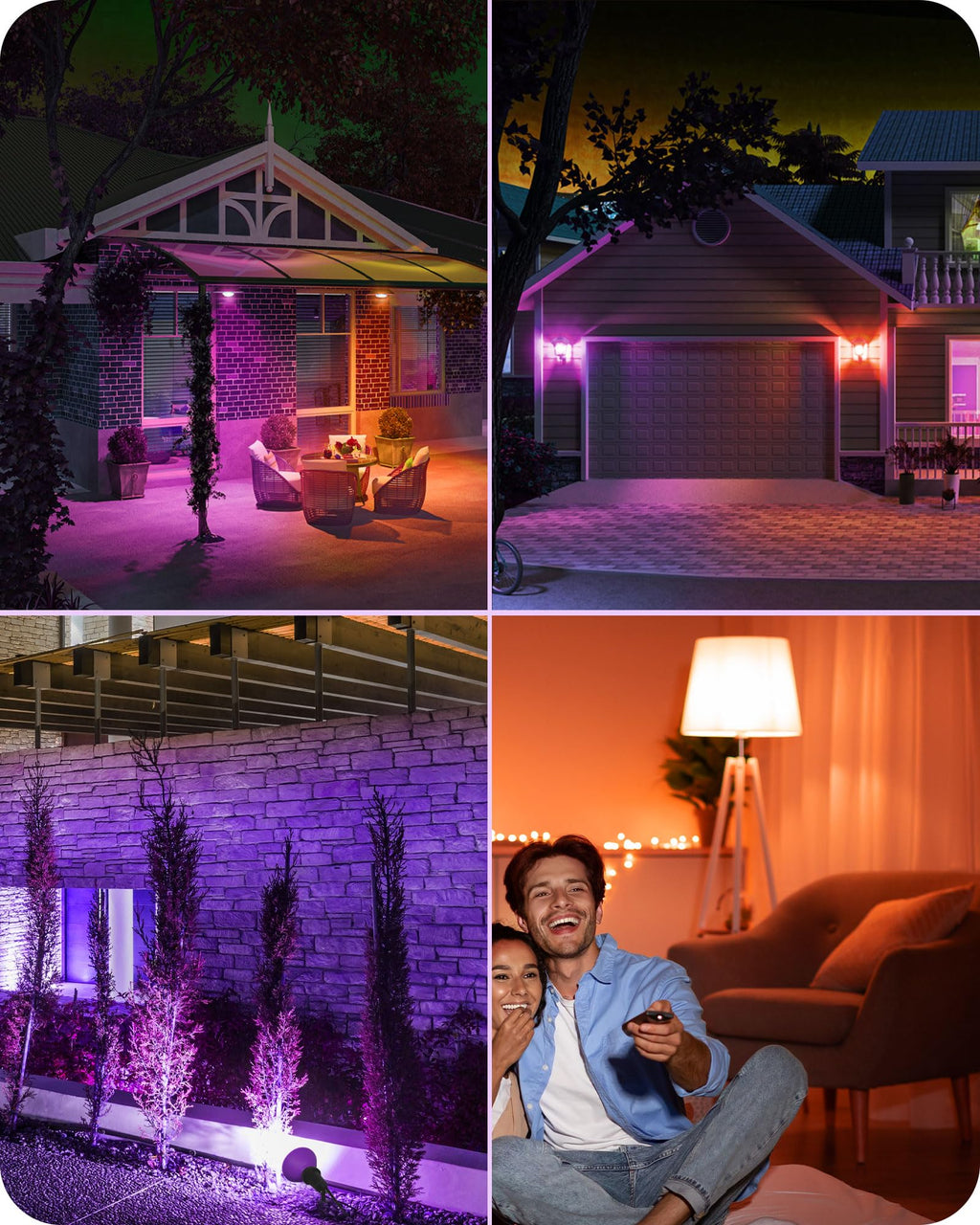 EDISHINE PAR38 Purple & Orange LED Flood Light Bulbs Outdoor, Dimmable LED Light Bulb, 18W(120W Equivalent), Outdoor Weatherproof Light Bulb, E26 Base, 4 Pack