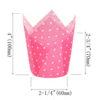 QLSmypkg Large Muffin Greaseproof paper Baking cupcake cups, 2-1/4" x 4" Blue,Yellow,Pink,Purple printed with Polka Dot(each colour about 32 pcs, total 125 pcs) Tulip Baking Cup(Large) (125, Multi)