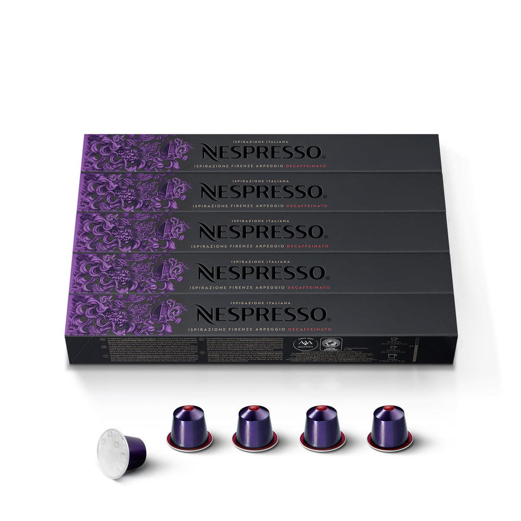 Nespresso Original, Arpeggio Decaf, Dark Roast, 50-Count Espresso Pods