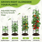 46 Inch Heavy Duty Metal Tomato Cage for Garden - 3 Pack Metal Steel Tomato Cages, Panel-Assembled Garden Trellis, Flexible Shapes Plant Support Set, Rustproof Stackable Trellis for Climbing Plants