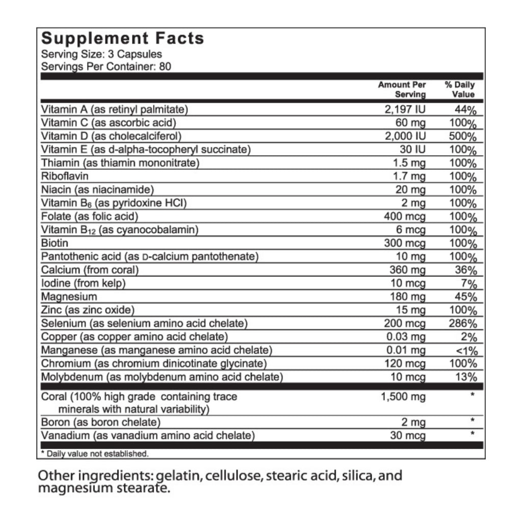 Barefoot Coral Calcium Complete 1500mg, 240 Capsules- Coral Calcium Supplement Developed by Bob Barefoot- Supports Overall Health & PH Levels- Contains Calcium, Magnesium & Vitamin D3