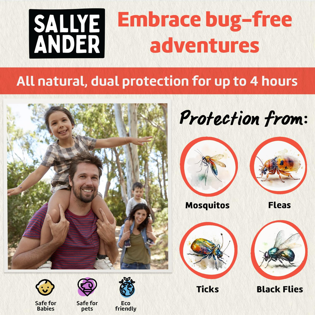 SALLYEANDER No Bite Me Natural Bug & Insect Repellent Lotion - DEET-Free Anti-Itch Cream - Safe for Kids, Infants & Adults - Repels Mosquitoes, Black Flies, Fleas & Ticks - Made in USA, 2oz
