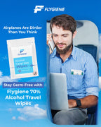 FLYGIENE Travel Sanitizing Wipes (20 Count (2 Packs of 10))