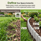 Imitation Stone Garden Fence - DIY Garden Edging Border, 2026 New Plastic Garden Retaining Fence, Interlocking No Dig Decorative Garden Fence with Stakes, for Yard, Patio, Outdoor (Gray, 30pcs)