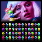 OLUPP 48 Pcs Light Up Rings, Glow In The Dark Party Supplies, 6 Style Flashing Glow In The Dark Rings for Adults & Kids, LED Ring for Birthday Party Favors, Concert, Raves, Halloween, Christmas