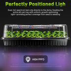 Mulctun 120-Cell Seed Starter Tray with Grow Light, Seedling Starter Trays with 4.08" Humidity Dome, Self-Watering Plant Germination Trays,Seed Starter Kit for Seeds Growing (Black)