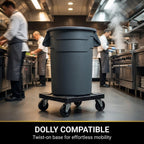 Kleen Commercial Gray Brute 44 Gallon Heavy Duty Round Trash Can/Utility Container/Garbage Container/Landscapers/Construction Sites/Restaurants/Offices/Warehouses, Made in The USA (2 Pack)