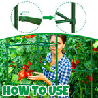 100Pcs Plant Stake Arms for Tomato Cage,11.8" Garden Stake Connectors with 2 Adjustable Buckles,Expandable Trellis Connectors Attach 11mm Diameter Plant Stakes for Climbing Plants Vegetables
