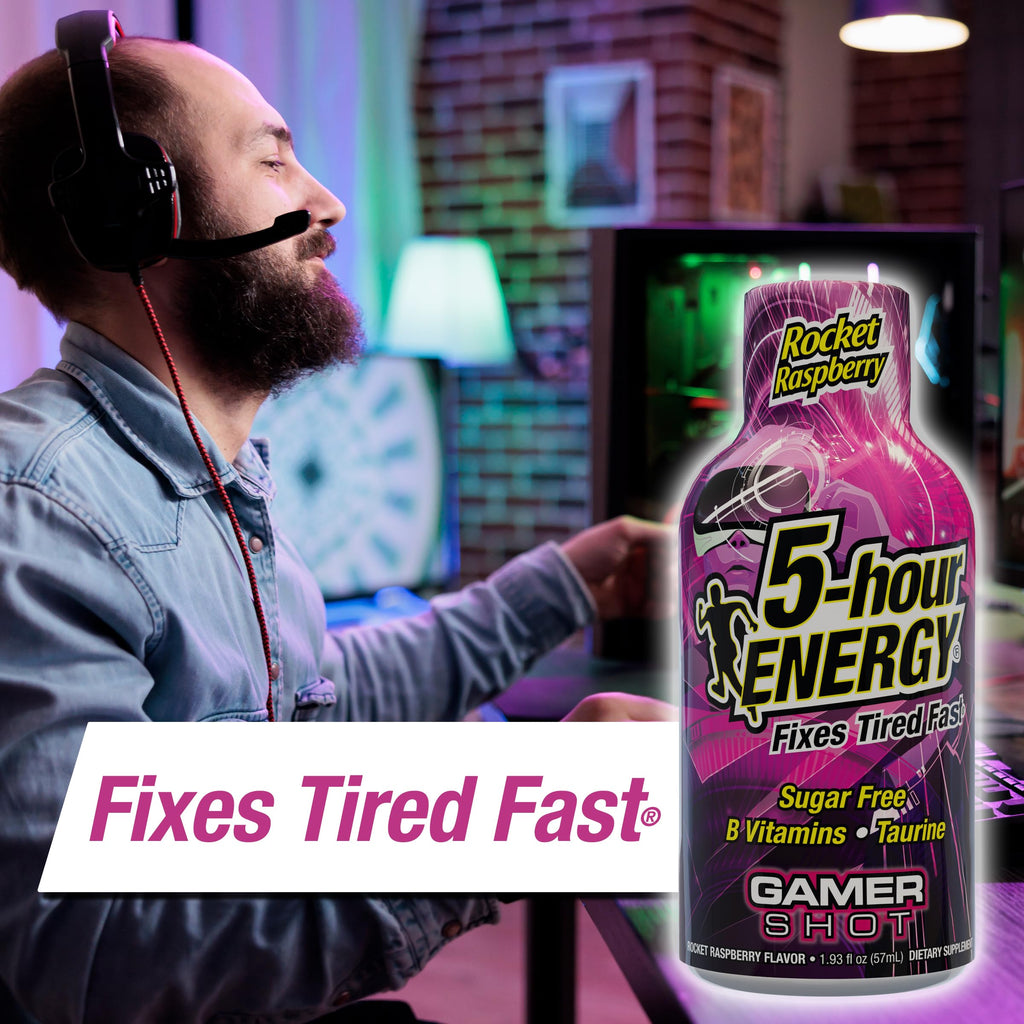 5-Hour Energy Gamer Shots Variety Pack, 30 Count (1.93 fl oz) - Extra Strength Apple Bash, Rocket Raspberry, Pineapple Charge Flavors