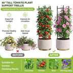 46 Inch Heavy Duty Metal Tomato Cage for Garden - 3 Pack Metal Steel Tomato Cages, Panel-Assembled Garden Trellis, Flexible Shapes Plant Support Set, Rustproof Stackable Trellis for Climbing Plants