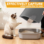 Pieviev Litter Box Mat, Double-Layer Urineproof Design, 30" x 24" Gray