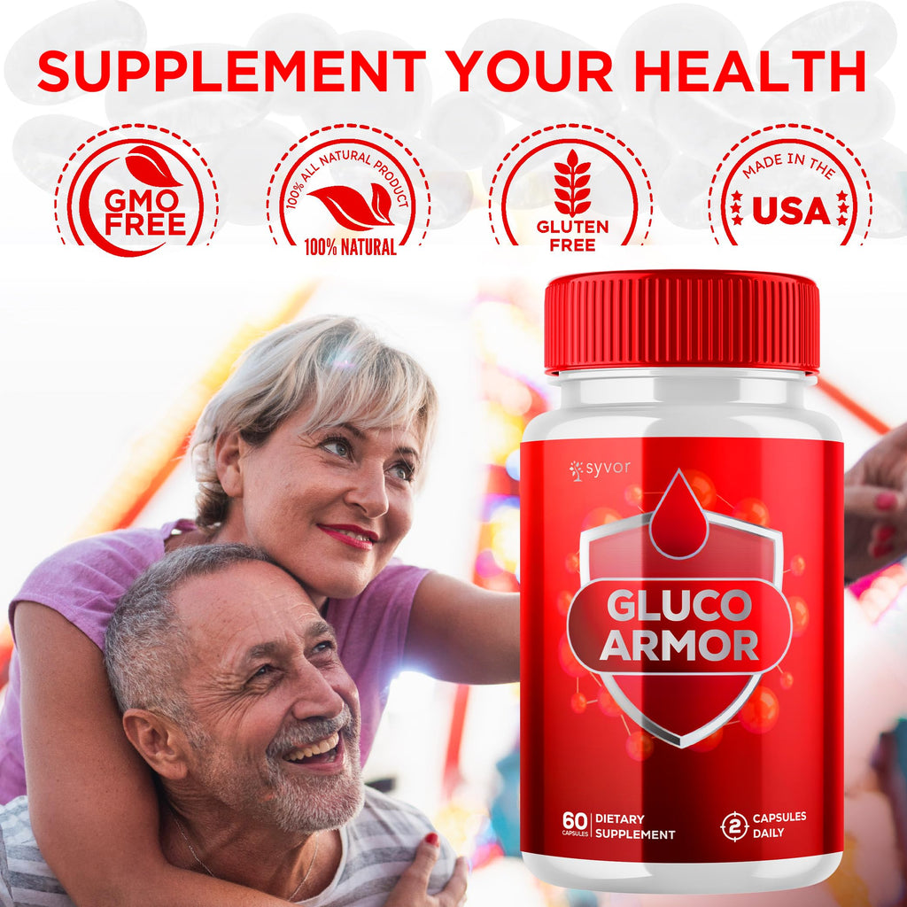 (2 Pack) Gluco Armor Capsules, Official Gluco Armor Pills with All Natural Ingredients, Advanced GlucoArmor Blood Health Support with Maximum Strength, Premium Vitamins for Women & Men (120 Capsules)