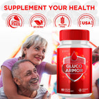 (2 Pack) Gluco Armor Capsules, Official Gluco Armor Pills with All Natural Ingredients, Advanced GlucoArmor Blood Health Support with Maximum Strength, Premium Vitamins for Women & Men (120 Capsules)