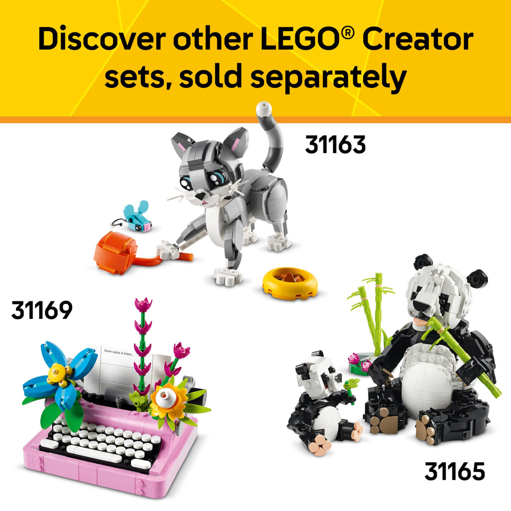 LEGO Creator 3 in 1 Cute Bunny Toy - Building Toy Set with 3 Build Options, Bunny, Seal, or Llama - Birthday Gift & Craft - Animal Figures for Kids, Girls and Boys, Ages 8+ - 31162