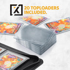 X PRO Toploader Binder | Holds 252 Toploaders | 20 Toploaders INCLUDED | 9-Pocket Top Loader Binder | Ringless Double-Sided Pockets | Top loader Binders for TCG, Sports | Premium Top Loader Storage