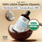100% Organic Glycerin – USDA Certified - Perfect for DIY Beauty Products, Crafts, and Formulations – Derived From Coconut – Skin and Hair Moisturizer for Deep Hydration – 16 Fl Oz – By Everyday Beauty