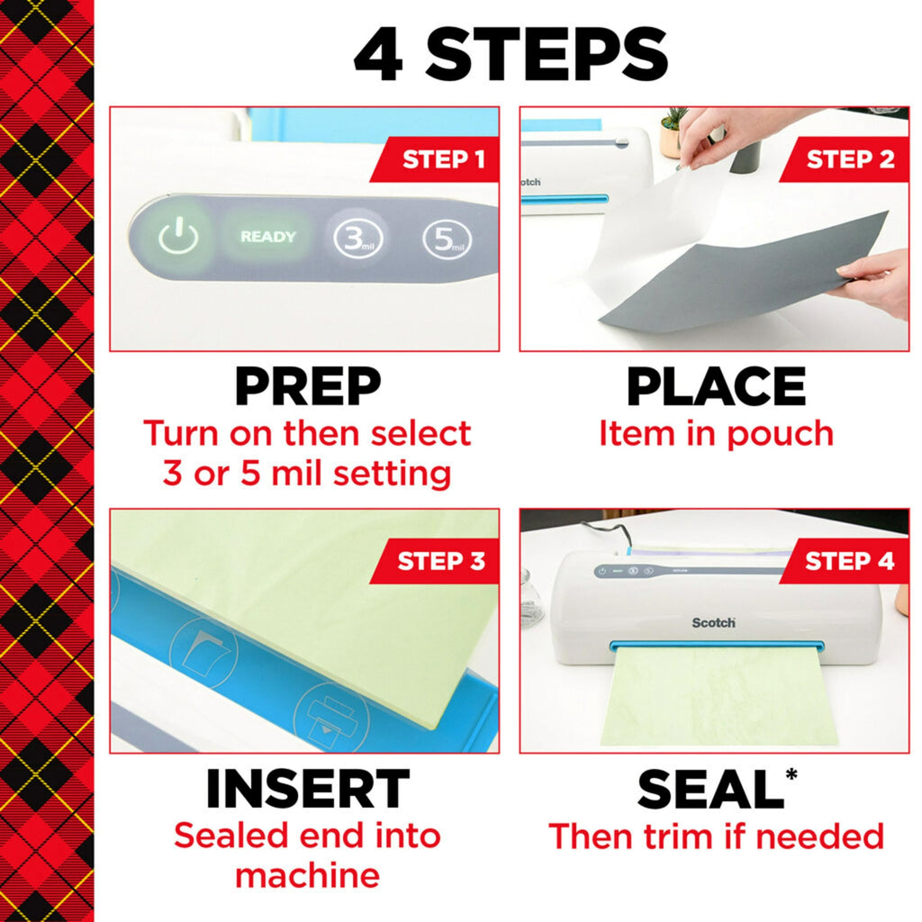 Scotch Thermal Laminating Pouches, 200 Count, Clear, 3 mil.