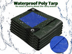 TARPAL 10x10 Feet Green Tarp Waterproof 6mil Small tarps Multipurpose Protective Cover All Purpose Poly Tarps Cover for Firewood Outdoor Furniture etc