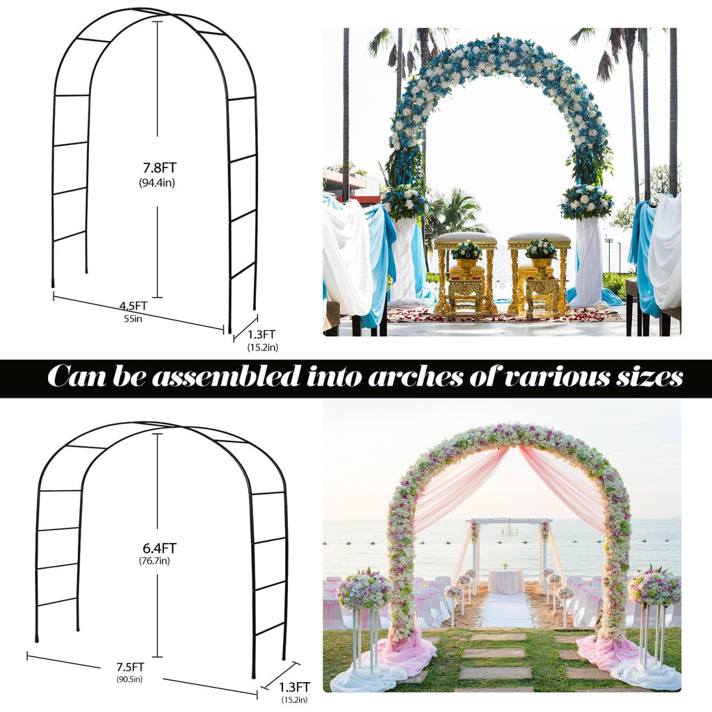 Thickened Tube Garden Arch Arbor Metal Trellis for Climbing Plants Outdoor
