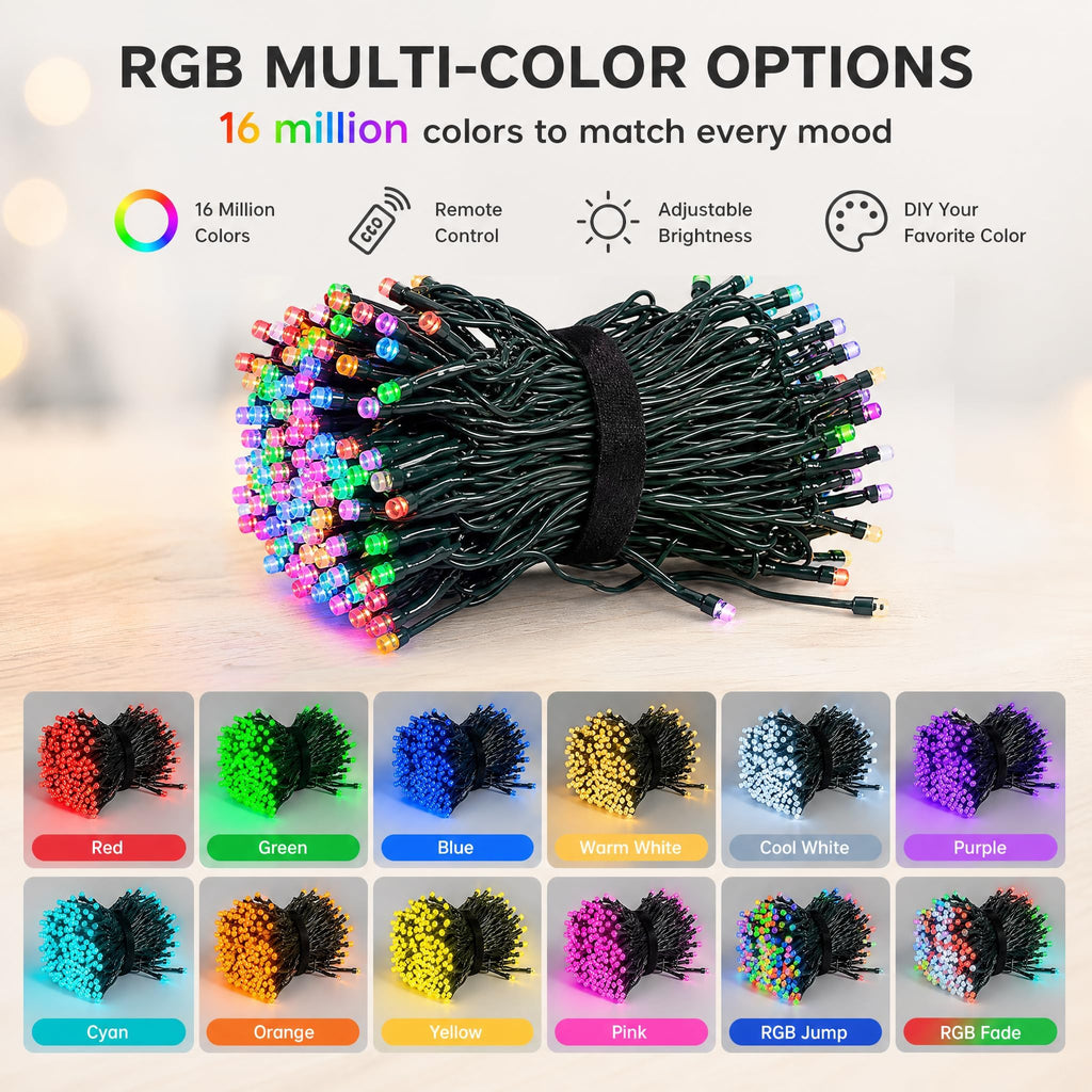 Dazzle Bright 33FT 100 LED Color Changing Christmas Halloween Lights