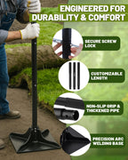 GARDMATE Steel Tamper Tool, 8''x8'' Heavy Duty Hand Tamper for Soil Compaction, 48" Adjustable Handle with Non-Slip Grip, Ground Dirt Tamper for Landscaping, Patio, Asphalt Repair with Gloves