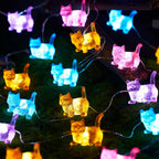 JASHIKA Cat Décor Cute Indoor String Light Fairy Lights Plug in Decorative Lights 10ft 30LED Battery Operated or USB for Bedroom Kids Tent Camping Christmas Tree Ornaments