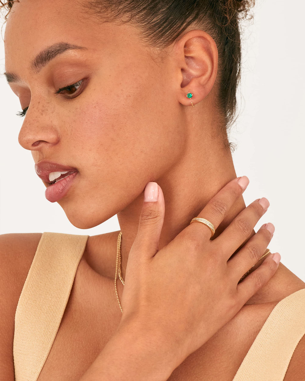 PAVOI CZ Tiny Huggie Earrings for Women, Yellow Gold, Size 9.5 Millimeters