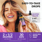 Liquid Biotin & Collagen 60,000 mcg - Vitamins for Hair Growth Support - Extra Strength Drops for Women & Men - Liquid Collagen Supplement - Strong Nails & Healthy Skin - Made in USA - 2 Fl Oz