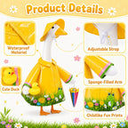 GJL Raincoat Porch Goose Outfit with Umbrella for 23" Goose,Yard Lawn Decor
