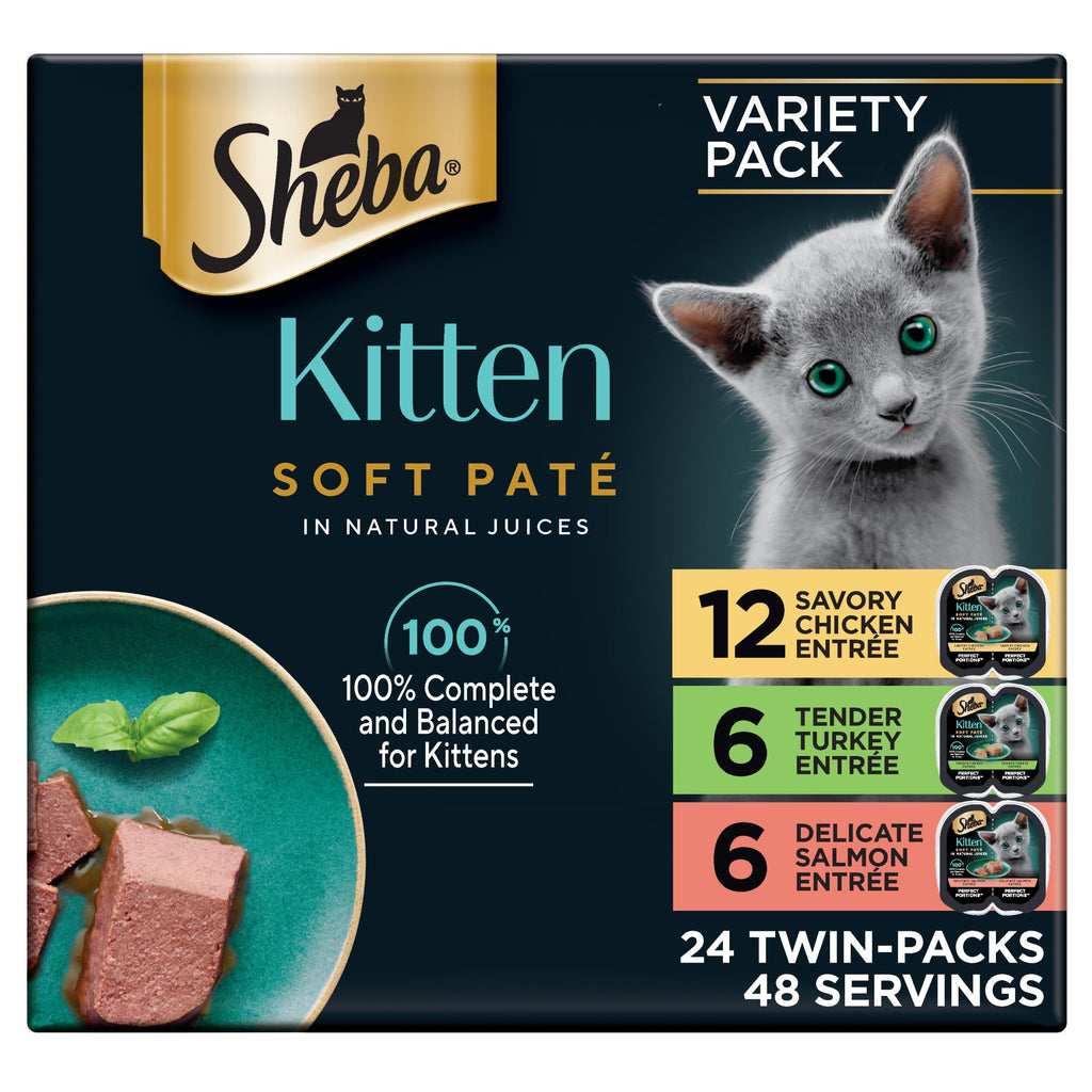 Sheba Perfect Portions Kitten Pate Wet Cat Food, Multipack, 2.6 oz, 24 ct