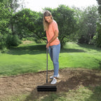 VEVOR Rolling Lawn Aerator, 21-inch Heavy-Duty Manual Rolling Aerator Lawn with Detachable Handle and 33 Iron Spikes, Rolling Lawn Aeration Tool for Garden Patio Yard Compacted Soils and Lawns, Black