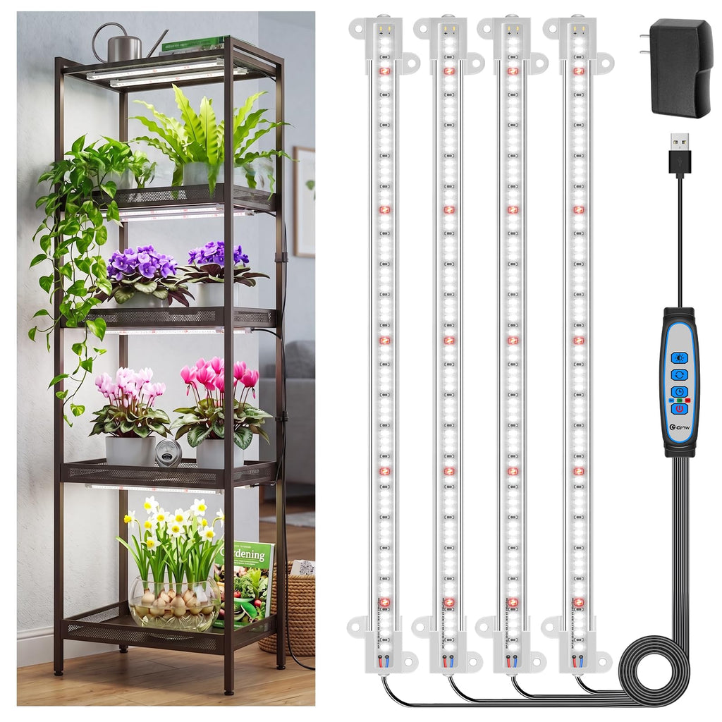 Wiaxulay 16in Plant Grow Light Strip for Indoor Growing, Full Spectrum 15W