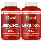 Qunol Mega Ubiquinol CoQ10 100mg, Superior Absorption, Patented Water and Fat Soluble Natural Supplement Form of Coenzyme Q10, Antioxidant for Heart Health, 240 Count Softgels, 120 Count (Pack of 2)
