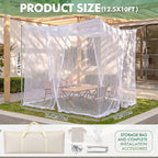 Gilprop Extra Large Mosquito Net for Patio 12.5 x 10 ft Outdoors Four Sided Insect House Screen Netting White Outside Canopy Bug Protection Netting for Gazebo Porch Garden Terrace