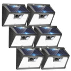 Peasur Solar Lights Outdoor Motion Sensor, 6 Pack 140 LED Solar Powered Fence Light Waterproof, 3 Modes Security Wall Lighting for Outside Yard Deck Garden