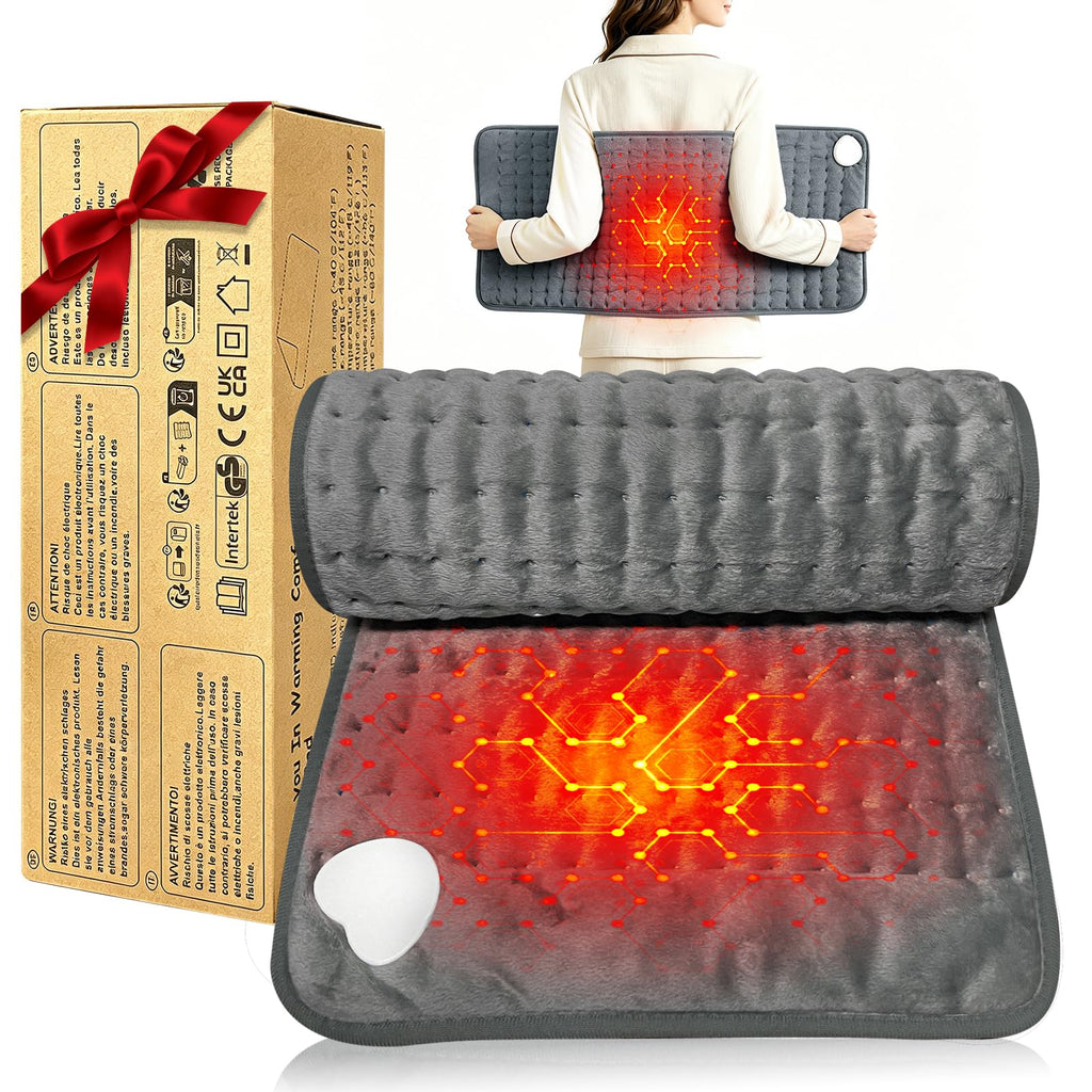 Electric Heating pad for Back Neck Shoulder Knee Arms Legs- Electric Heat Pads with 6 Heat Settings & Auto Shut Off Heat Heating Pad for Birthday Mother Father Girl Men Women