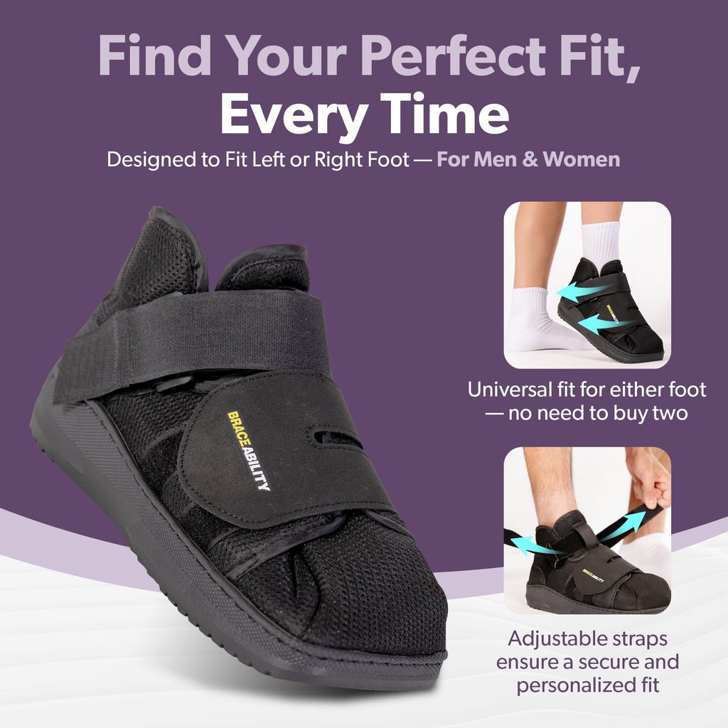 BraceAbility Closed Toe Medical Walking Shoe - Kid’s Lightweight Broken Toe Cast Boot, Fractured Foot Brace for Metatarsal Stress Fracture, Post-op Bunion, Surgery Recovery for Boys and Girls (XS)