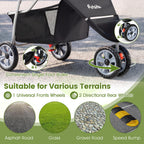 PETSITE 3-Wheel Pet Stroller, Foldable Dog Strollers for Small Dogs with Breathable Mesh, Waterproof Cover, All-Terrain Wheels, Cup Holder, and Storage Basket, Ideal for Dogs Cats up to 33 lbs (Black)