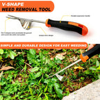 3 in 1 Garden Weeding Tool Set – Manganese Steel Weed Puller, Crack & Crevice Weeder, Ergonomic Scratch Tool for Vegetable Gardening, Lawn Yard Flower Bed Weeding – Heavy Duty Rustproof Hand Tools